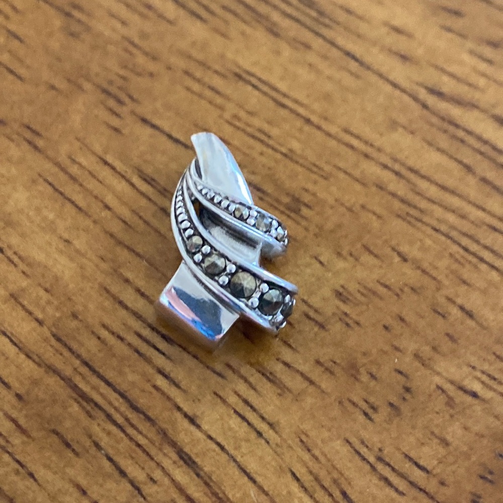 Marcasite sterling silver slide pendant.